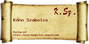 Kóhn Szabolcs névjegykártya